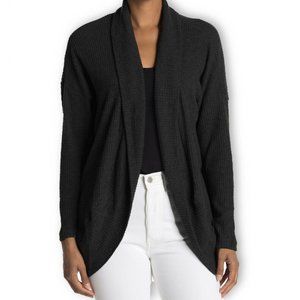 Socialite Size S Open front Waffle Knit Cardigan Top in Black NWT